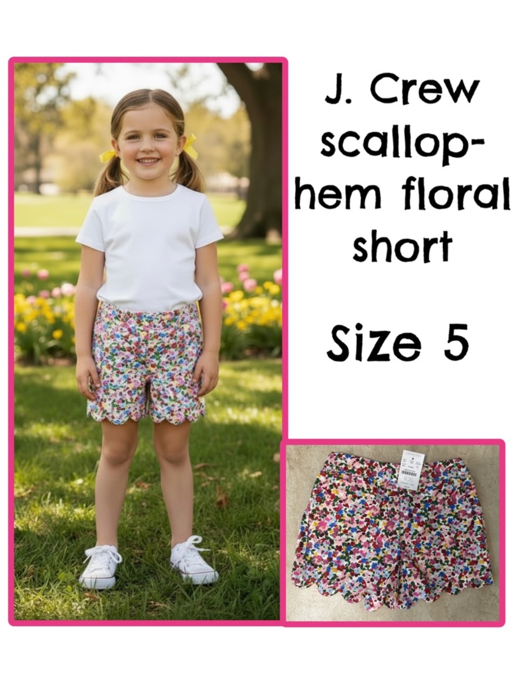 J.Crew scallop-hem floral short